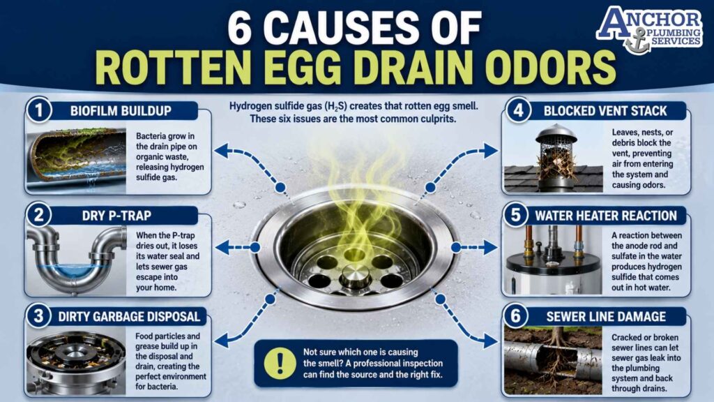 Six plumbing causes of rotten egg smells from drains